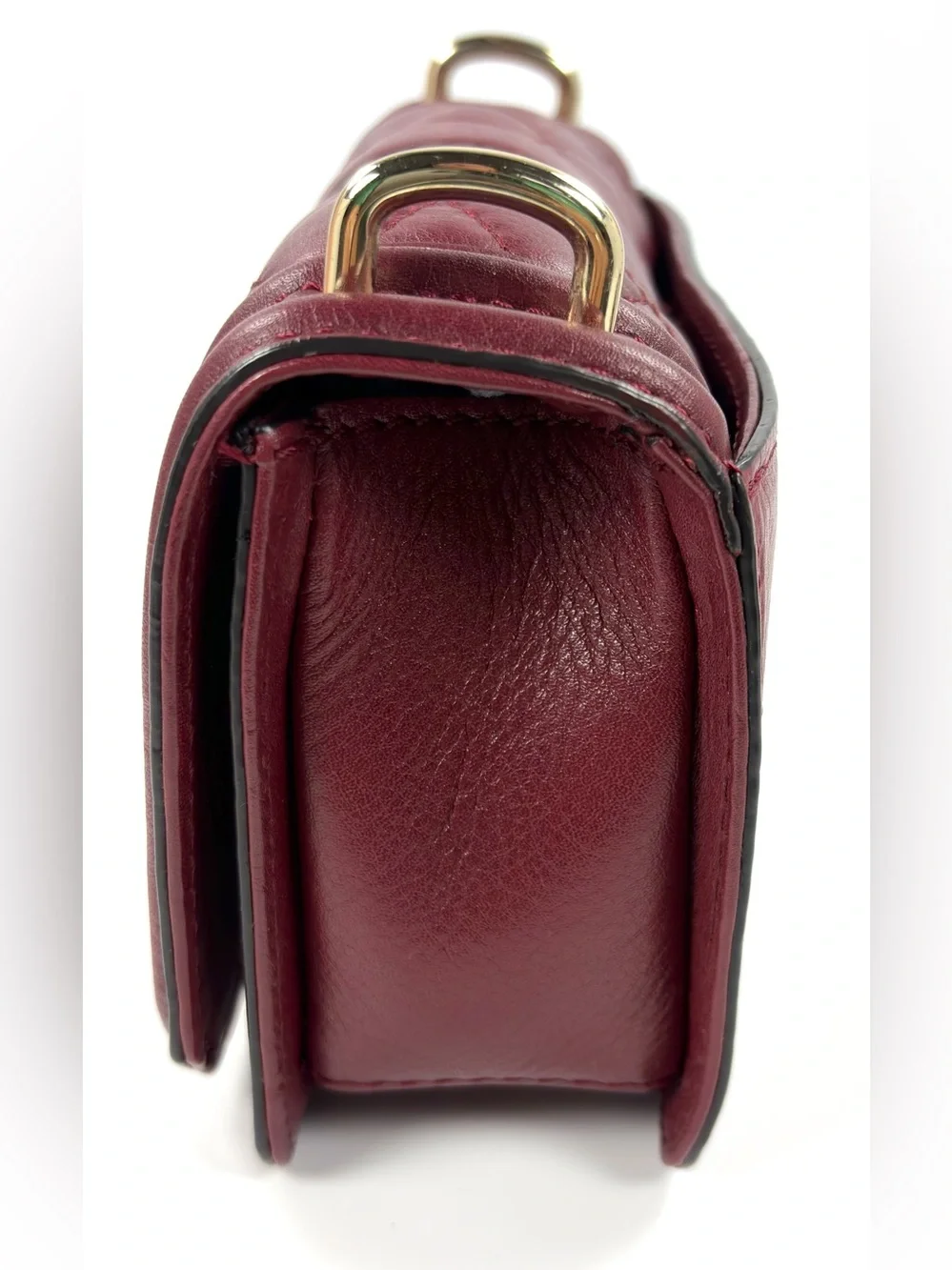 Rebecca Minkoff Mini Love Burgundy Quilted Leather Crossbody Bag